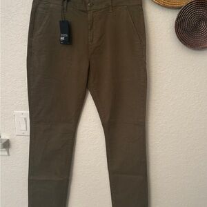 PAIGE Stafford slim-fit chinos size  34 beige/olive mens‎ pants w 31” inseam NWT